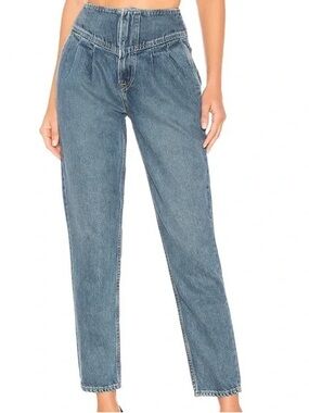 GRLFRND AMELIA VINTAGE INSPIRED PLEATED TAPERED JEAN TROUSER 28